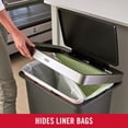 thumbnail image 4 of Rubbermaid Premier - Papelera de alta capacidad, 19 galones, basura o reciclaje de corriente simple o doble, carb&oacute;n, borde de acero inoxidable, cerradura de tapa, tapa silenciosa, para el h, 4 of 7