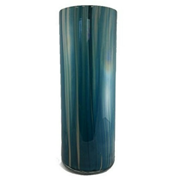 Jarrón Manhattan Chic Artisan Anguila, tonos de azul, 16 cm