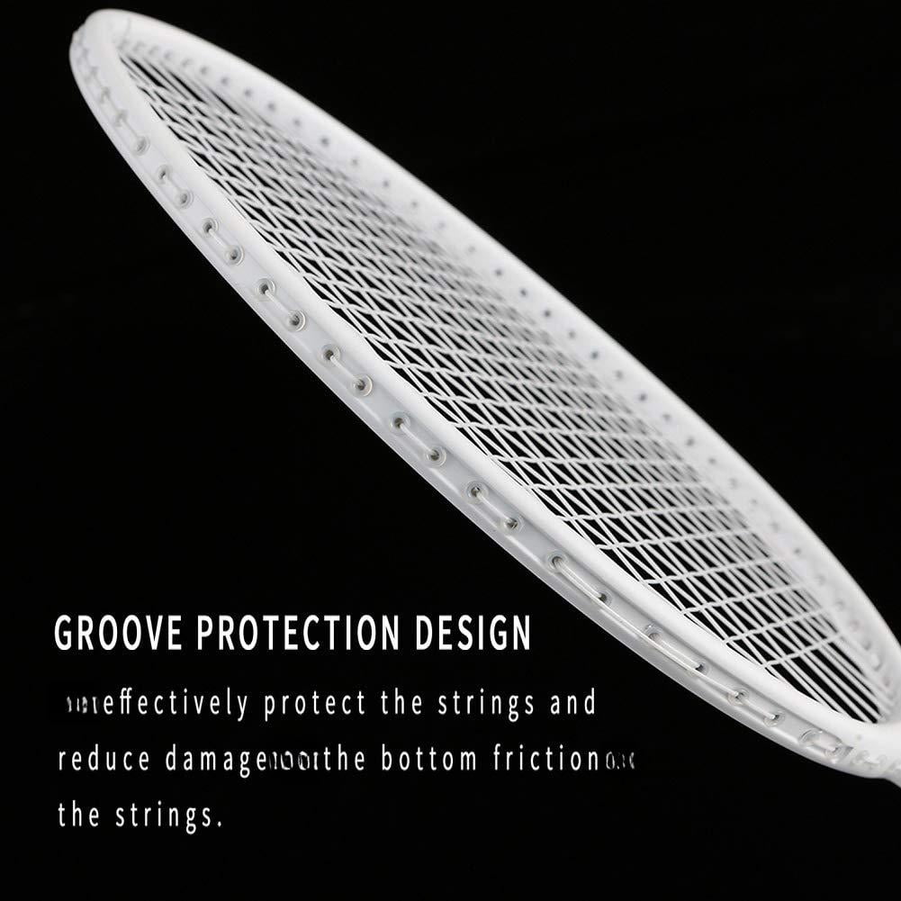 Professional Badminton Rackets Set Of 4 - Carbon Fiber  6 Shuttlecocks 4 Grips & Bag For Backyard Games | 90g Lightweight