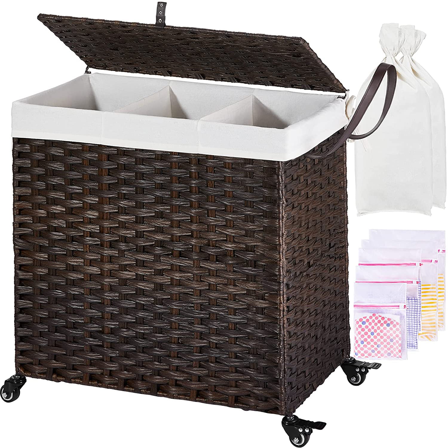 Large Laundry Hamper  Waterproof with Easily Transport Detachable 