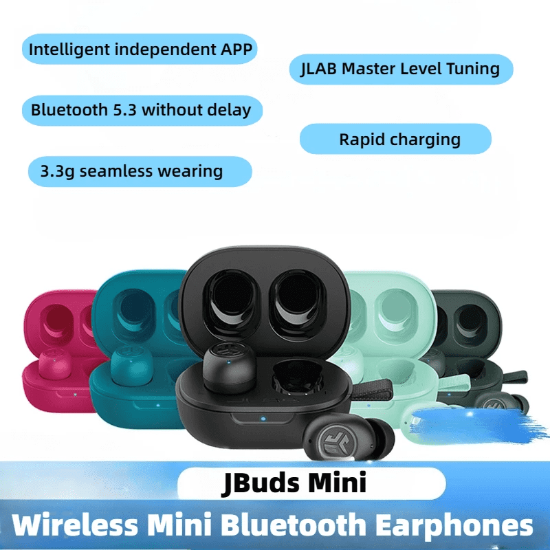 JLab JBuds Mini True Wireless Bluetooth Earbuds + Charging Case, Teal, IP55 Sweat and Dust Proof, Bluetooth Multipoint, Be Aware Audio, 3 EQ Sound Settings, Crystal Clear Calls