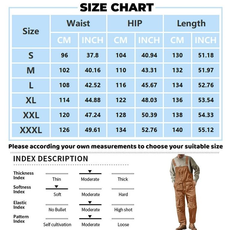 Loose Fit Carhartt Overalls Size Chart Susanny Men's Bib Overalls