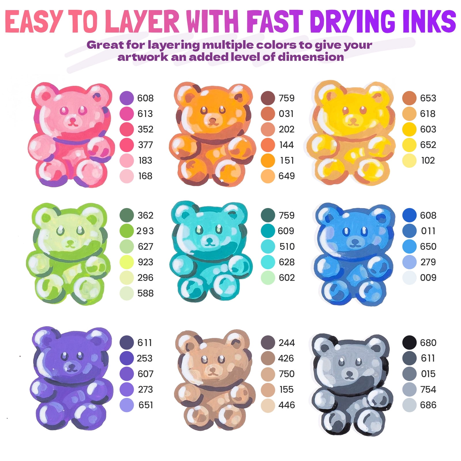 LET'S RESIN 136 Colors Acrylic Paint Markers Direct Liquid, Brush Tip Acrylic Paint Markers for Coloring, for Drawing, Painting, Canvas, Art Supplies