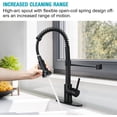 thumbnail image 2 of Kitchen Faucets with Pull Down Sprayer Matte Black - Dual Mode Setting Single Handle 1 or 3 Holes Commercial Black Kitchen Sink Faucet with Deck Plate for Farmhouse RV Vessel Basin, 2 of 8