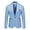 Sky Blue, variant on Men Suit Coat Formal Business Style Slim Fit Single Button Solid Color Cardigan Lapel Pockets Long Sleeve Satin Commute Office Groom Wedding Prom Banquet Suit Jacket