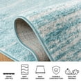 thumbnail image 6 of SAFAVIEH Adirondack Esmond Striped Area Rug, Aqua/Ivory, 4'5" x 6'5" - Modern Design, Aqua & Ivory, Ideal for Living Room, Bedroom, Dining Space, Entryway, Bathroom, Bedside, 6 of 11