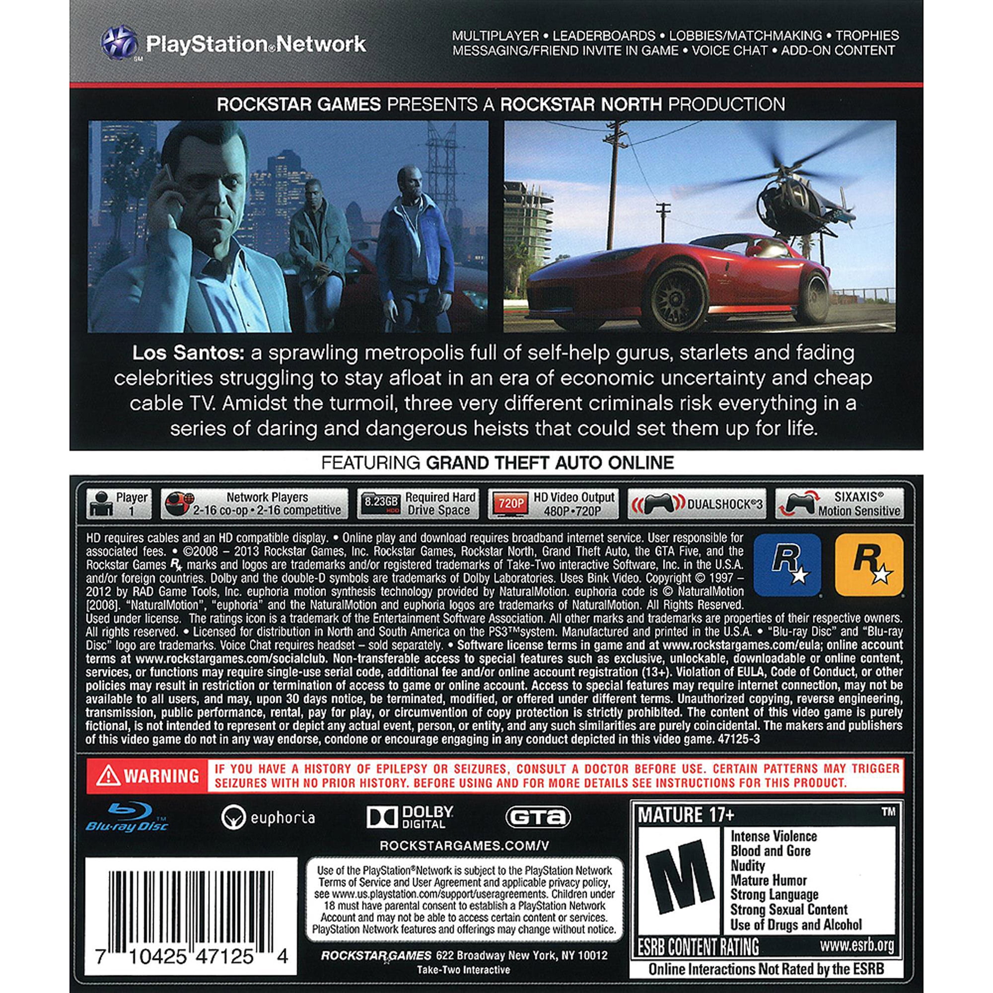 Grand Theft Auto V - GTA 5 PS3 PSN - Donattelo Games - Gift Card
