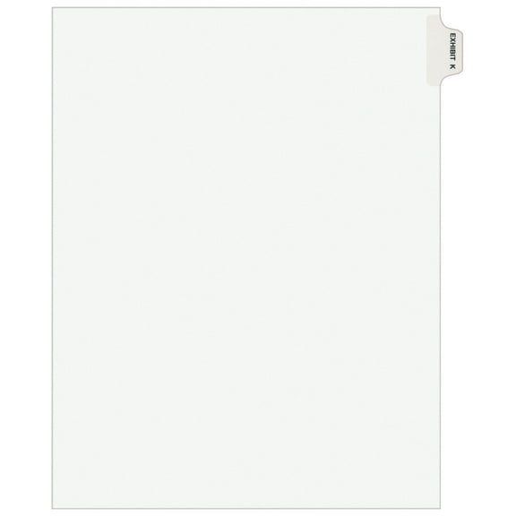 Avery Individual Legal Dividers Avery Style, Letter Size, Side Tab EXHIBIT K (1381)