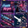 thumbnail image 4 of Neon Light Theme Happy New Year Banner Colorful Fireworks Celebration Banner City Night Backdrop Festive Festive Banner for New Year Party New Year's Eve Celebration Indoor Party, 4 of 9