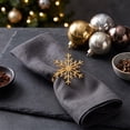 thumbnail image 6 of SLYNSHome Snowflake Metal Napkin Rings, Rhinestone Winter Table Napkin Holders, Gold And Silver Holiday Dinner Table Decor Accessories, 6 of 6