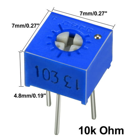 Resistors 10k Ohm Top Adjustment Horizontal Cermet Potentiometer 2 ...