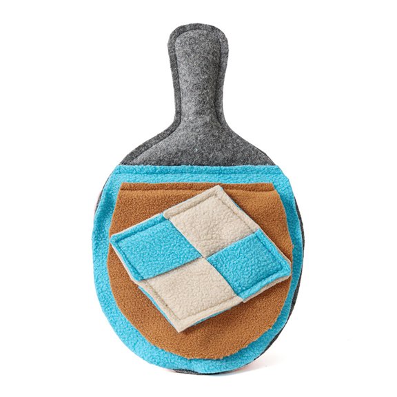 Pretyzoom Grey Table Tennis Racket Shape Snuffle Mat for Dogs Pet Slow Feeding and Foraging