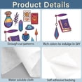 thumbnail image 3 of 4 Sheets Tarot Magic Books Water Soluble Embroidery Patterns Boho Moth Sewing Stick and Stitch A4 Transfers Fabric Stabilizers Wash Away Pre-Printed Self Adhesive for Cloth DIY Lover, 3 of 6