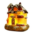 thumbnail image 1 of Resin Christmas Scene Houses  LED Lighted Christmas Village Houses with Warm Light  Christmas Ornament for Desktop Decor  Button battery(included) 3.54*2.95*4.3Inch, 1 of 6