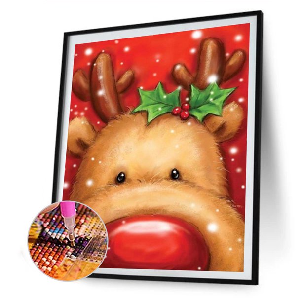 Cuadros Decorativos 5D DIY diamante pintura Navidad Elk completo redondo taladro mosaico imagen Kit Sywqhk Nuevos Originales