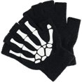thumbnail image 4 of Guantes de esqueleto: guantes elásticos luminosos para disfraces, guantes sin dedos con calavera, un par, 4 of 5