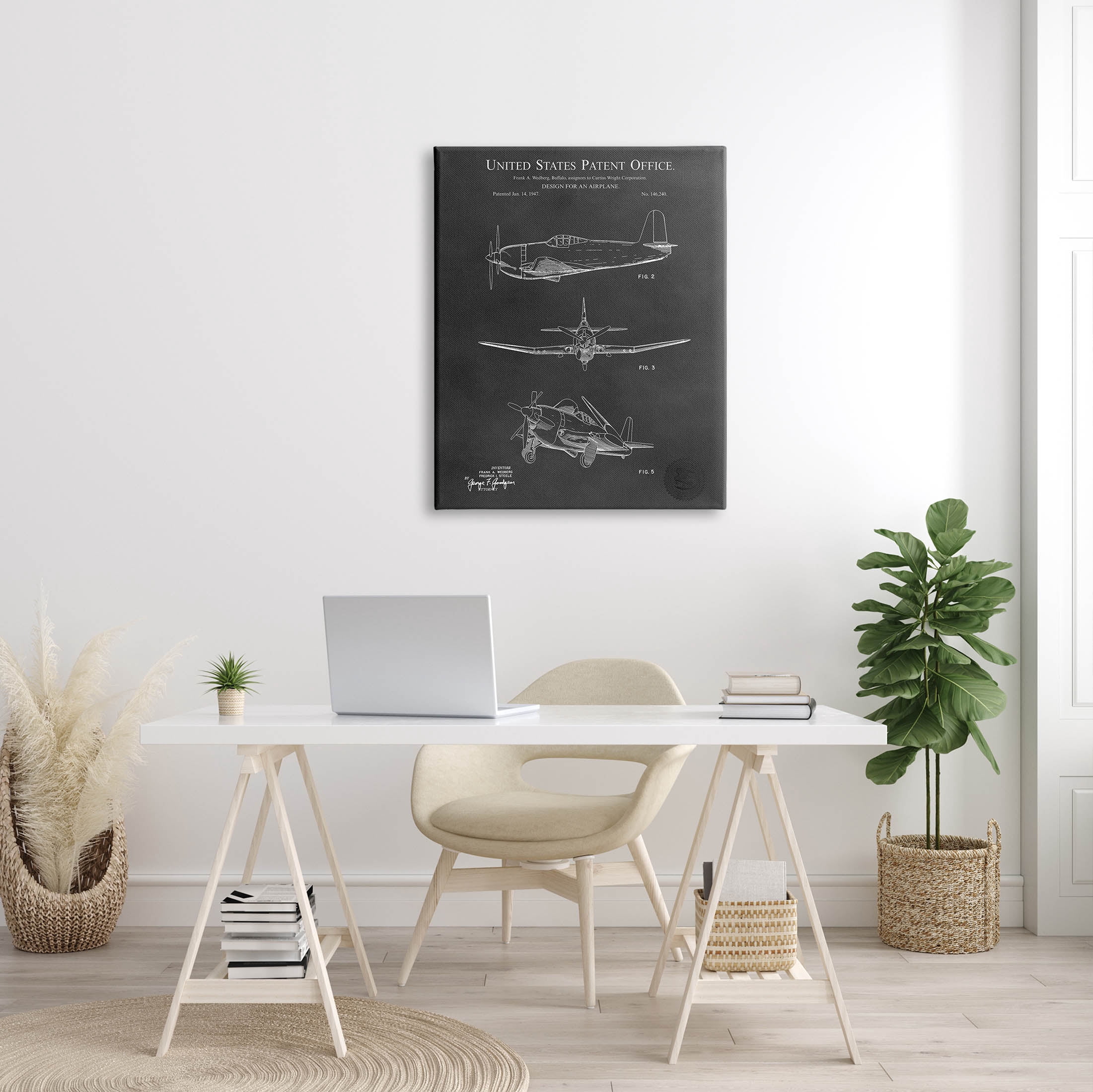 Stupell Industries Intricate Patent Blueprint Chart Graphic Art Gallery Wrapped Canvas Print Wall Art, Design by Karl Hronek