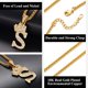 thumbnail image 4 of Collar con inicial de corona JAMW chapado en oro de 18 quilates circonitas 4,1x1,8 cm, 4 of 5