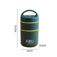 thumbnail image 4 of Thermal Lunch Box Stainless Steel Bento Food Containers for Kids (Dark Green), 4 of 9