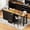 Black, variant on ChenyueFurn 74.8" Rolling Kitchen Island, Extendable Dining Table with Drawers, Cabinet & Power Outlet,Black