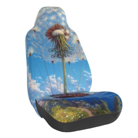 Naloa Dandelion Hot Air Balloon Car Seat Covers Universal Front Seat Coves for Car Accessories ,Padded Car Covers for Automotive, SUV, Truck, and Van