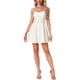 thumbnail image 1 of Vestido de mujer Inspire Chic con escote corazón, sin mangas, con cremallera, mini y de corte acampanado, color beige y blanco, talla XL, 1 of 6
