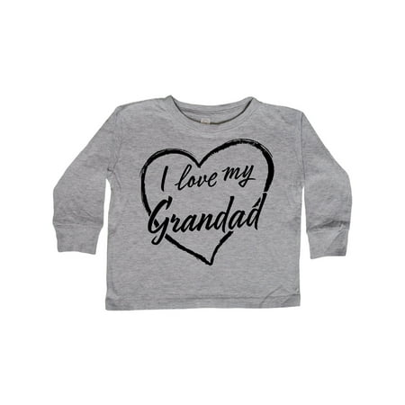 

Inktastic I Love My Grandad in Black Chalk Heart Gift Toddler Boy or Toddler Girl Long Sleeve T-Shirt