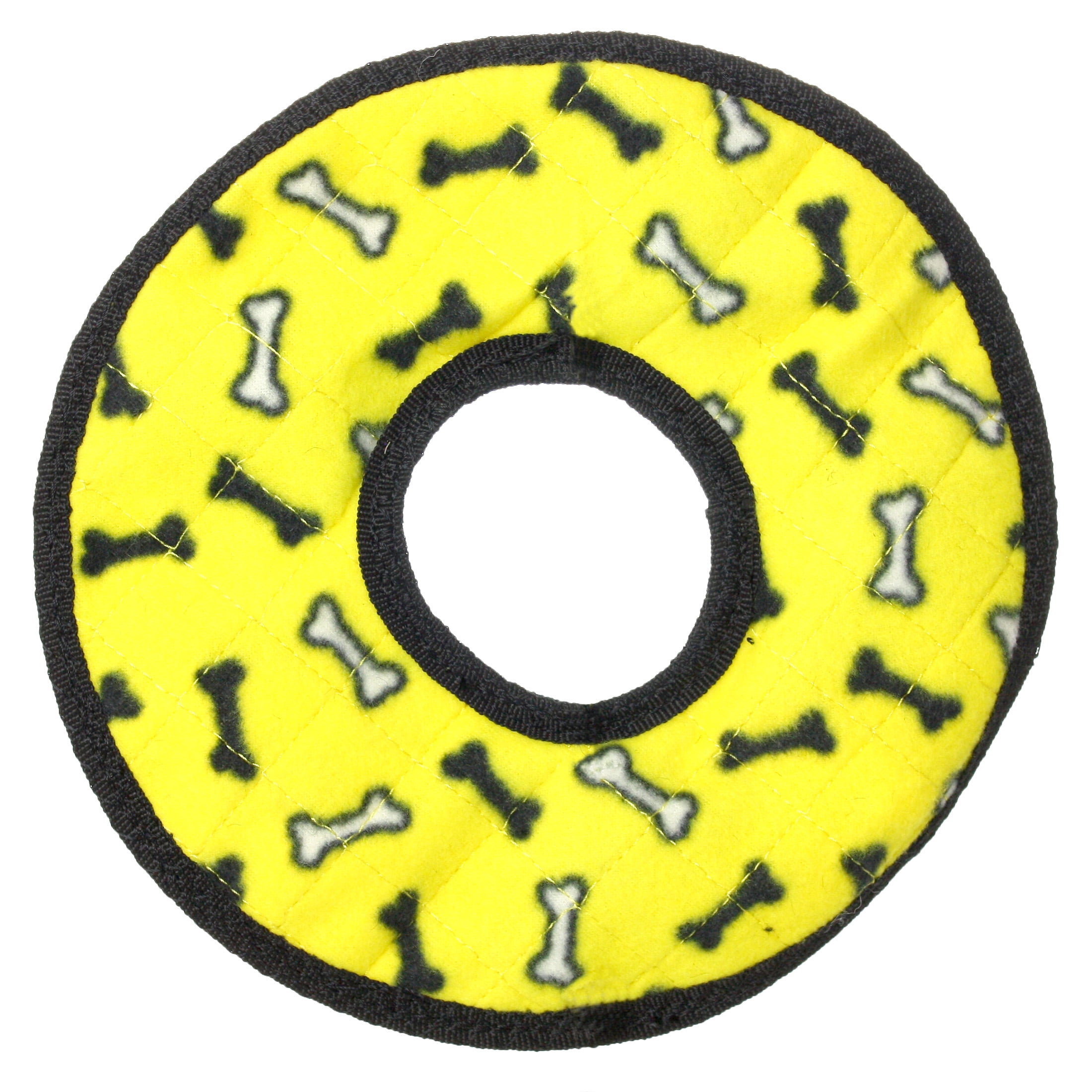 Tuffy No Stuff Ultimate Ring Yellow Bone Durable Squeaky Dog Toy
