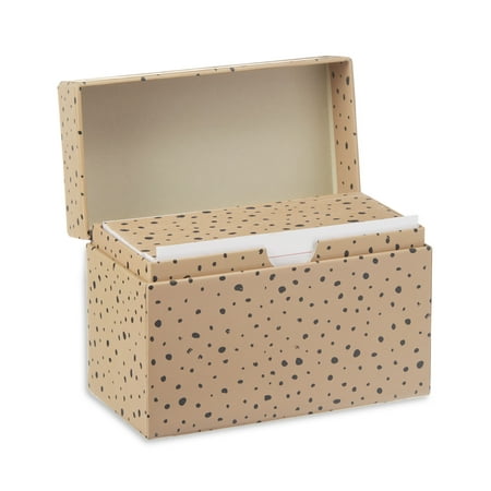 Pen+Gear Animal Print Index Card Box with 300 Ruled Index Cards