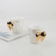 thumbnail image 3 of 2X Gold-Plated Handle Angel Coffee Cup White Ceramic Office Home Tea Milk Porcelain Cup Couple Gift Decoration, 3 of 5