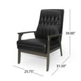 thumbnail image 4 of DUOSONG Mid Century Modern Upholstered Accent Chair, Matte Black Faux Leather Matte Black Faux Leather Furniture Primary Living Space Chairs & Accent Seating, 4 of 11
