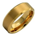 thumbnail image 2 of Tungsten Carbide 8mm Brushed Gold Plated Flat Center Band Ring Size 8.5, 2 of 6