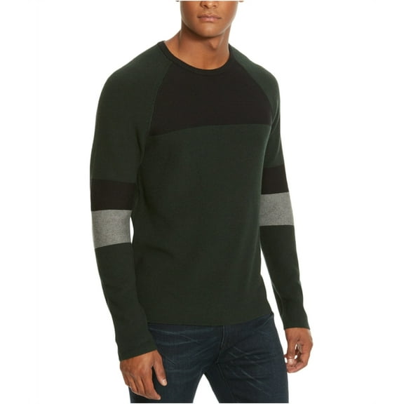 $89 KENNETH COLE NEW YORK Wool-Blend Color Block Sweater Cotton Juniper - XXL