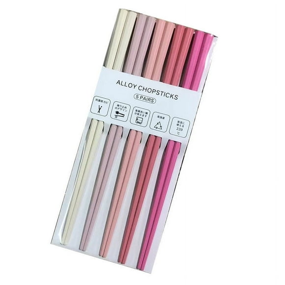 Non Slip Sushi Chopstick, Fashion Color Octagonal Chopsticks, 5 Pairs Japanese Style Reusable Chopsticks with Storage Box for Sushi, Ramen
