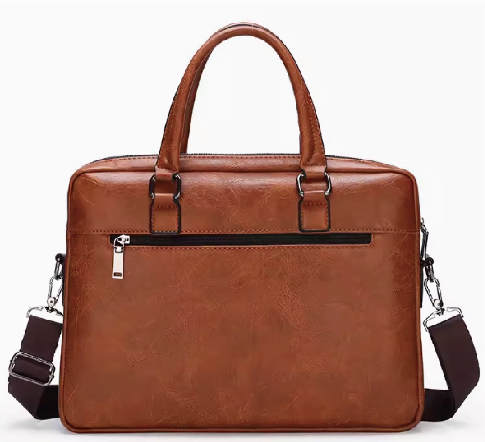 BOVARO Briefcases,Men's Business Travel Briefcase Leather Handmade Messenger Bags Laptop Bag