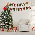 thumbnail image 6 of YINKUU Christmas Flags Circle Garland Pull Flowers Holiday Decorations Banners New Cartoon Red Green Fashion Burlap Circles, 6 of 13