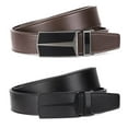 thumbnail image 2 of Woaeety 2 Pack Ratchet Belt for Men,Men's Leather Belt in Gift Set Box for Dress Casual,Size Adjustable Trim to Fit, 2 of 12