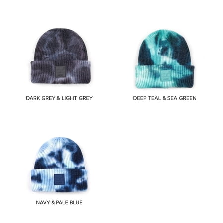 CC Blue Unisex Basic Tie Dye Beanie Hat for Toddler Ages 1-5 - Soft, Warm Hats for Babies and Toddlers - Cozy Winter Wear
