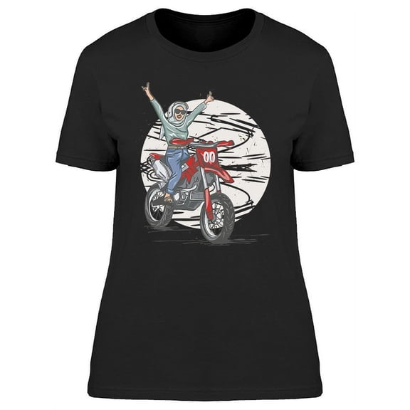 Motocross Woman Design T-Shirt Women -Image by Shutterstock, Female Medium