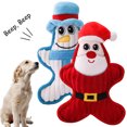 thumbnail image 5 of 2PCS Christmas Dog Toys Creative Santa Snowman Dog Teething Toy Dog Squeaky Toy, 5 of 5