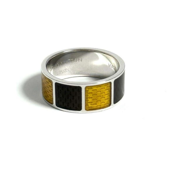 Pre-Owned Louis Vuitton Men's Damier Ring, Silver 925 (Good)