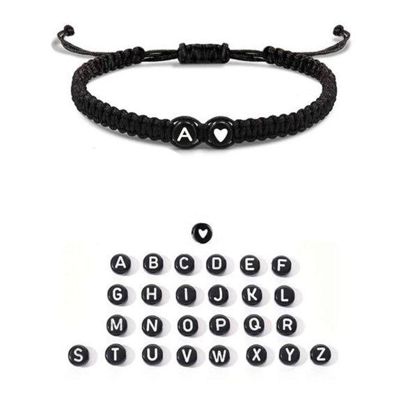 Hand Woven Bracelet Personalized Name Jewelry with White Heart Charm Durable Adjustable Cord for Daily Wear Customizable Friendship Bracelet for Teens and Best Friends