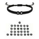 thumbnail image 1 of Pulsera de 26 letras inglesas tejida a mano con amuleto de corazón blanco - pulsera ajustable con iniciales para mujeres y hombres, 1 of 1