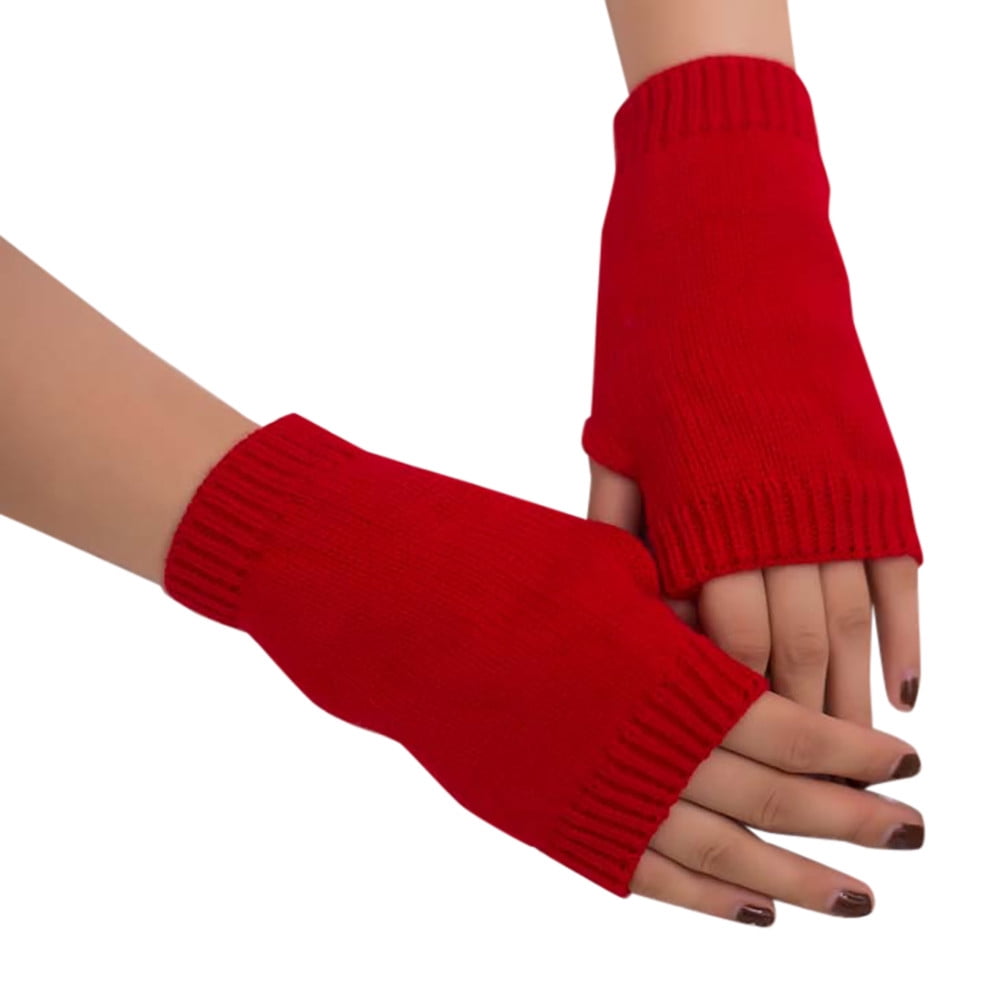 Fashion Unisex Men Women Knitted Fingerless Winter Gloves Soft Warm Mitten Hot 
