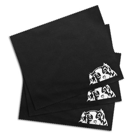 WIRESTER Set of 3pcs 7.09 x 5.91 inches Microfiber Cleaning Cloth Soft For Camera Len Screen Eyeglass Sunglasses - Cavalier King Charles Spaniels Dog