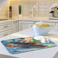 thumbnail image 6 of Dish Drying Mat Kitchen Pad Large Counter Absorbent Dish Mats Drainer Cute Little Raccoon Skiing, 6 of 8