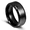 Black, variant on Ice City Titanium Steel Band Ring for Men and Women, Comfort Fit, Plain Silver/Black/Gold Engagement Ring - Silver / 11