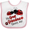 thumbnail image 3 of Inktastic My Great Grandma Loves Me with Cute Ladybugs Boys or Girls Baby Bib, 3 of 4