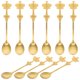 thumbnail image 3 of 10 cucharas de acero inoxidable con forma de corona y mango largo Minicucharas de metal para postres, té, helados y café, 3 of 8