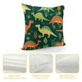 thumbnail image 4 of Shangniulu 18X18 Inch Throw Pillow Cover Polyester Color Dino with Cartoon Dinosaurs Party and Children Room Colorful Animal Cushion Two Sides Pillow Case Square for Home, 4 of 5
